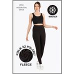 missmaral Kadın Kışlık Polarlı Siyah Yüksek Bel Toparlayıcı Tayt Curve High Waist Fleece Winter Tights 102403