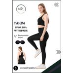 missmaral Kadın Spor Takım Yüksek Bel Tayt Pedli Büstiyer Sport Team High Waist Padded Bustier Black 3041