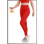 missmaral Kadın Yüksek Bel Toparlayıcı Tayt Tam Boy Dalgıç Likralı Kumaş Casual & Comfort Kırmızı 102101