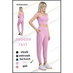 missmaral Tayt Lila Rengi Yüksek Bel Jogger Rahat Kalıp Çift Yan Cepli Spor Görünüm Trend Jogger 106103