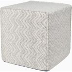 Missoni Columbia Zigzag Jakarlı Küp Bej Puf, Lüks Italyan Tasarım - 40 x 40 cm