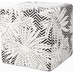 Missoni Ombre Floral Kare Puf, Siyah-Beyaz Italyan Tasarımı - 40 x 40 cm - Siyah - Beyaz