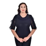missrose Kadın Büyük Beden Sandy Kumaş Dantel Detaylı Broşlu Bluz SİYAH 48