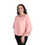 missrose Kadın Büyük Beden Sandy Kumaş Şifon Taş Detaylı Bluz SOMON 44