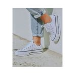 MİSSWEMODASHOES Beyaz Siyah Çizgili Kalın Taban Keten Spor Ayakkabı