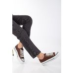 MİSSWEMODASHOES Cnv Yüksek Taban Kahverengi Spor Ayakkabı