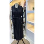 Misswhence Cep Detaylı Kapüşonlu Chanel Keten Pardesü 39504 Siyah - 38