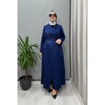 Misswhence Nakış Detaylı Denim Pardesü Lacivert 37501 - 38