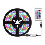 Mistaha 24Key Uzaktan Kumandalı RGB LED Şerit Işıklar 16 Renk Esnek LED Işıklar Su Geçirmez TV Arka Işıkları Ev Dekorasyonu için USB Powered Şerit Işık
