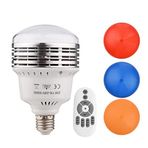 Mistaha 35W LED Ampul 5500K Fotoğraf Lambası Ampul Enerji Tasarruflu Ayarlanabilir Parlaklık E27 Kırmızı/Sarı/Mavi Renk Filtreleri ile Montaj Fotoğraf Stüdyosu için Uzaktan Kumanda Ev Depo Ofis Otel