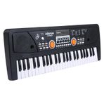 Mistaha BIGFUN 49 Tuşlu USB Elektronik Org Mikrofonlu Çocuk Elektrikli Piyano Siyah Dijital Müzik Elektronik Klavye 16 Tonlu Dahili Stereo Hoparlörler 8 Ritim 6 Demo Şarkı 5 Perküsyon Çocuk Müzik