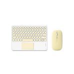 Mistaha BT Klavye Fare Combo BT3.0 Kablosuz Klavye Ergonomik Fare Seti İnce Tasarım Desteği Android iOS Windows Sarı