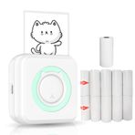 Mistaha Hepsi Bir Arada Mini Yazıcı Akıllı Telefon için Çok İşlevli Taşınabilir Fotoğraf Yazıcısı Kablosuz Anında Görüntü 10 Kendinden Yapışkanlı Kağıt Rulolu Termal Yazıcı iOS Android ile Uyumlu 1 Termal