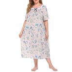 Mistaha Kadın Şezlong Elbise Vintage Artı Boyutu Gevşek Gecelikler Uzanmış Pijama