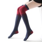 Mistaha Kadın Uyluk Yüksek Ayak Çorap Beş Parmak Çizgili Kaymaz Bacak Isıtıcı Dans Yoga Uzun Çizme Çorap