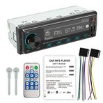 Mistaha Tek Din Araba Stereo Alıcısı 1 Din MP3 Çalar FM Radyo, Tam Dokunma Düğmeli Destek Eller Serbest Arama USB Şarj U-Disk/TF Kartı/AUX-IN BT Uzaktan Kumanda ile Araç Arama Renkli Işık