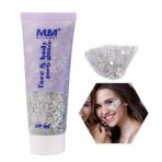 Mistaha Tıknaz Glitter Jel Glitter Jeli Festival Glitter Kozmetik Yüz Saç Çivileri Makyaj Deniz Kızı Pulları Sıvı Göz Farı Uzun Ömürlü Köpüklü 50 ml (#05 Gümüş)