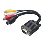 Mistaha VGA - S-VIDEO 3 RCA TV AV Dönüştürücü Kablo Adaptörü 3 RCA Dişi Dönüştürücü Kablo VGA - Video TV Çıkışı S-Video AV Adaptörü
