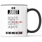 Mister Merchandise Hukuk Yazılı Kupa Akıllı Yaratıcı Çözüm Kupa Peynir Kutusu Tic Tac Toe X O - Eğlenceli Hediye - Hediye Fikri Olarak Kahve Kupası - Kahve Fincanı 330 ml - Beyaz-Siyah