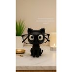 MisterionStudio Sevimli Siyah Kedi Gözlük Standı Dekoratif Gözlük Tutucu Masaüstü Gözlük Standı Hediye Organizer - Tekli
