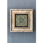 Mistik Desen Çerçeveli Taş Duvar Dekoru 20x20 cm-Wall Decor Oscar Stone Decor