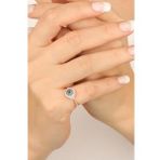 Mistik Silver Aqua Marin Taşlı Gümüş Eklem Yüzük