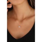 Mistik Silver Oval Tektaş Gümüş Kolye