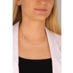 Mistik Silver Sallantılı Beyaz Taşlı 5 Kelebek Gümüş Kolye