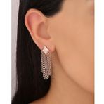 Mistik Silver Sallantılı Zincirli Şık Gümüş Küpe