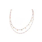 Mistik Silver Sarkık Pullu Taşlı 2’li Gümüş Choker Kolye