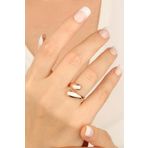 Mistik Silver Taşsız Gümüş Çift Topçuklu Kıvrımlı Yüzük