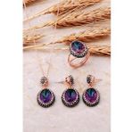 Mistik Topaz Rose Gümüş Set 2534