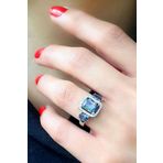 Mistik Topaz Taşlı 925 ayar Gümüş Baget Yüzük