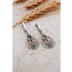 Mistik Topaz Taşlı Halkalı Çekiç Dövme Elişi Gümüş Küpe 7231