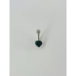 Mistik Topaz Taşlı Kalp Detaylı Göbek Piercing - Pg0020