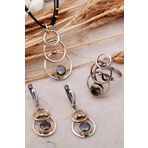 Mistik Topaz Taşlı Tasarım Elişi Gümüş Set 2442