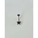 Mistik Topaz Taşlı Yıldız Detaylı Göbek Piercing - Pg0038