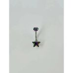 Mistik Topaz Taşlı Yıldız Detaylı Göbek Piercing