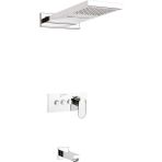 Mistillo Ankastre Duş Seti 550x220 mm Şelale&Yağmur Panel 3 Yönlü Butonlu SUS 304 Paslanmaz Pirinç Krom Kap