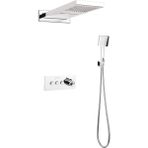 Mistillo TERMOSTATİK Ankastre Duş Seti 550x220 mm Şelale&Yağmur Panel 3 Yönlü Butonlu SUS 304 Paslanmaz Pirinç Krom