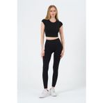 MİSTİRİK Alnus Model Seamless Düz Tayt Yumuşak Kumaşlı Günlük Tayt Lacost Kumaş Siyah Renk