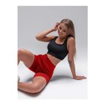 MİSTİRİK Dublin Model Biker Örme Kumaş Seamless Model Fitilli Şort Kırmızı Renk