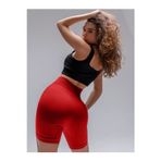 MİSTİRİK Dublin Model Yüksek Bel Fitilli Seamless Biker Şort Kırmızı Renk027