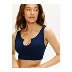 MİSTİRİK Florio Model Dikişsiz Seamless Biker Spor Büstiyer Crop Fitilli Crop Extra Esnek Lacivert Renk