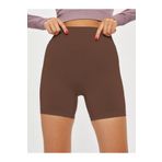 MİSTİRİK Jerovin Model Seamless Toparlayıcı Biker Push Up Etkili Kısa Şort Kahve Renk