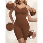 Mistirik Larix Model Extra Toparlayıcı Extra Sıkılaştırıcı Tam Boy Tulum Korse Kahve Renk - Kahverengi - 2XL