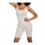 Mistirik, Larix Model Tam Boy 5 Bölge Ekili Örme Kumaşlı Boy Tulum Popo Kaldıran Korse Beyaz Renk, 2XL