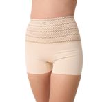 Mistirik, Lerici Model Yüksek Bel Beli Desenli Karın Ve Göbek Toparlayıcı Boxer Korse Ten Renk, L