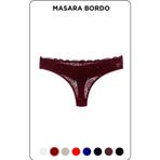 Mistirik Masara Model Dantelli Yumuşak Kumaşlı String Tanga Bordo Renk