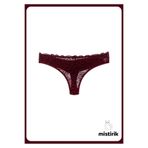 Mistirik, Masara Model Yarı Dantelli Kullanım Rahatlığı Olan Tanga Model Külot Bordo Renk, XL